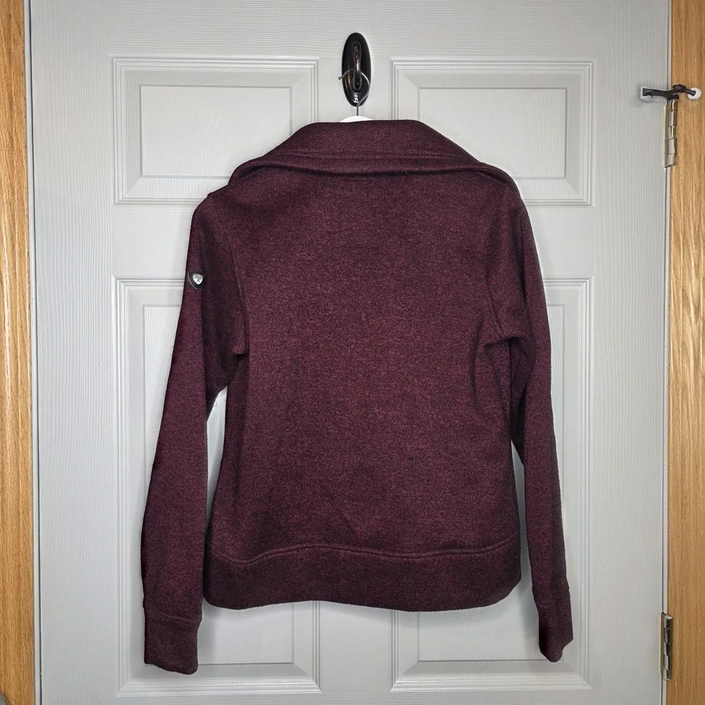 Ariat Contender Fleece‎ Zip Women's Large Cabernet Asymmetrical Zipper Maroon